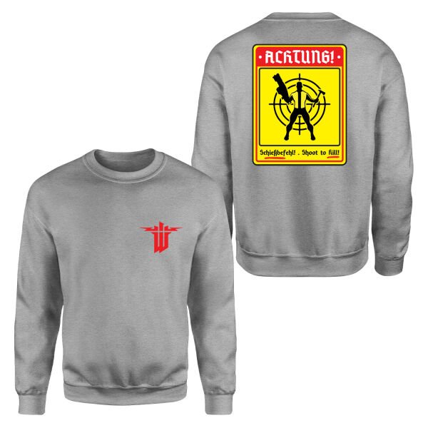 Achtung Schießbefehl! | Wolfenstein Sweatshirt XL - Gri