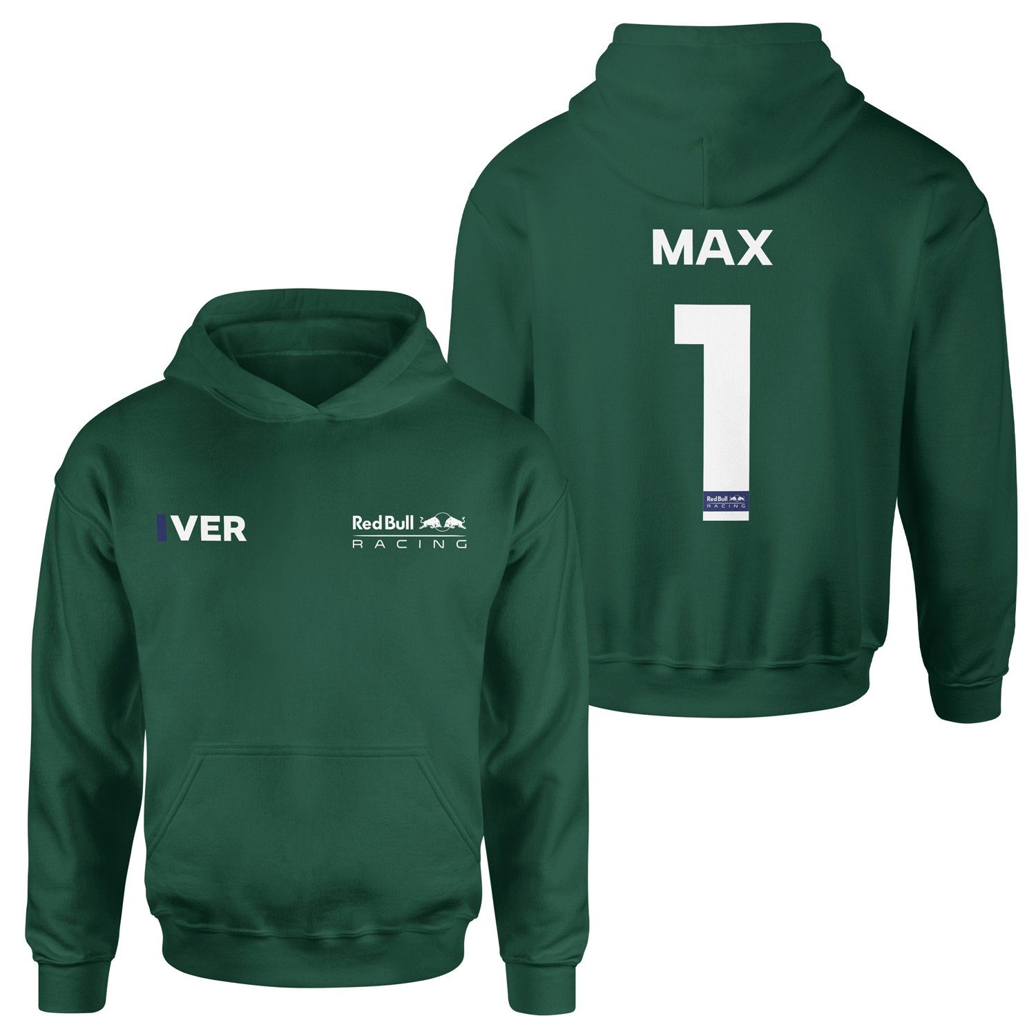 Max Verstappen Red Bull Racing White #1 Hoodie L - Nefti Yeşili
