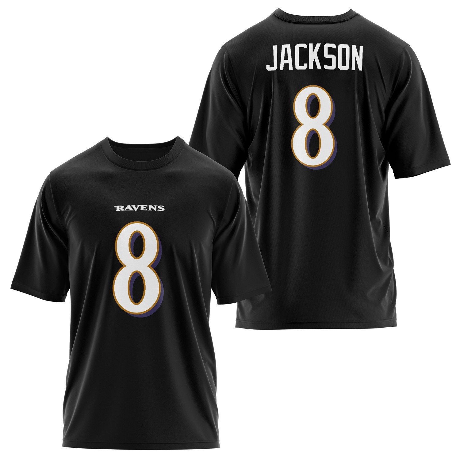 Lamar Jackson Baltimore Ravens Oversize Tişört S - Siyah