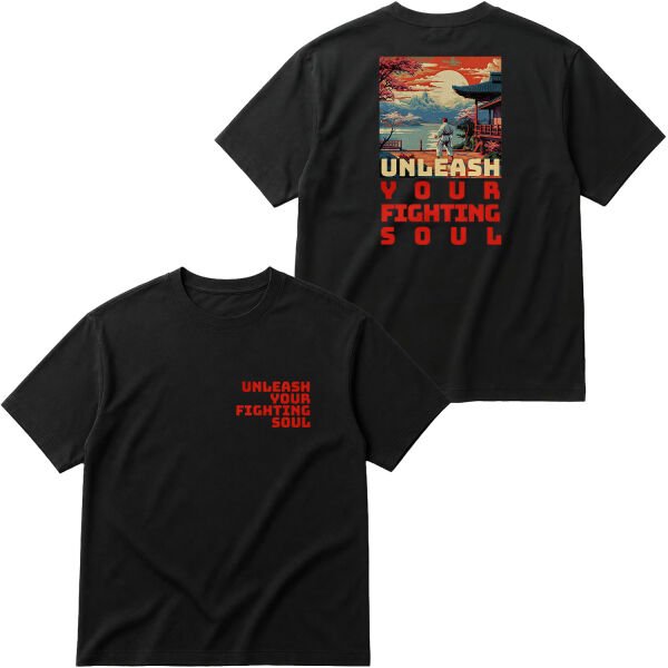 Unleash Your Fighting Soul | Karate Man Oversize Tişört S - Siyah