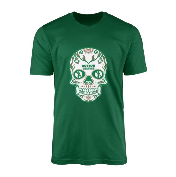 Boston Skull Tişört L - Nefti Yeşili