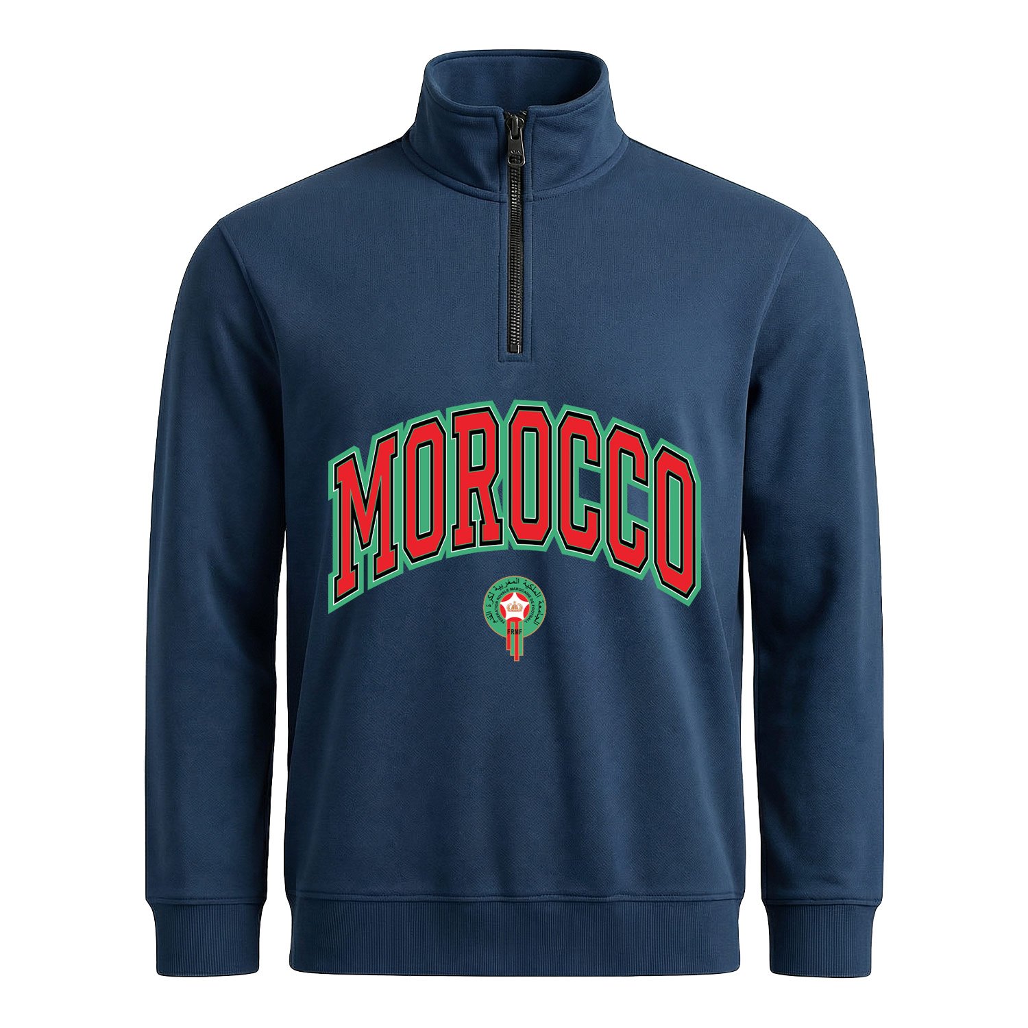 Fas 2026 Varsity Yarım Fermuarlı Sweatshirt XL - İndigo Mavisi