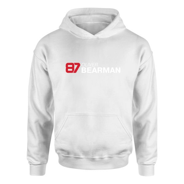 Oliver Bearman 87 Hoodie S - Beyaz