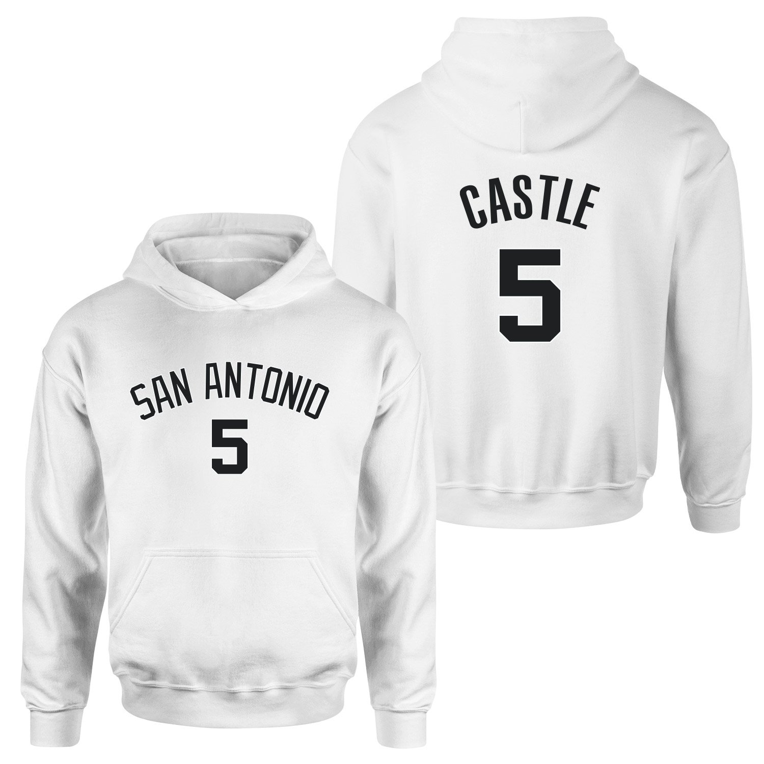 Stephon Castle San Antonio 5 Forma Hoodie S - Beyaz