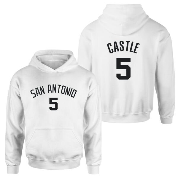 Stephon Castle San Antonio 5 Forma Hoodie S - Beyaz