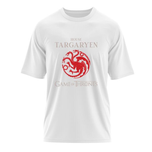 House Targaryen Oversize Tişört S - Beyaz