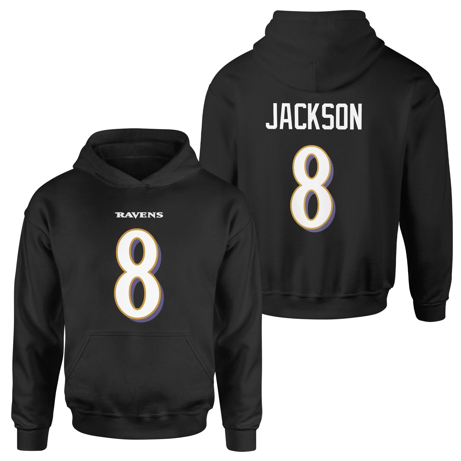 Lamar Jackson Baltimore Ravens Hoodie L - Siyah