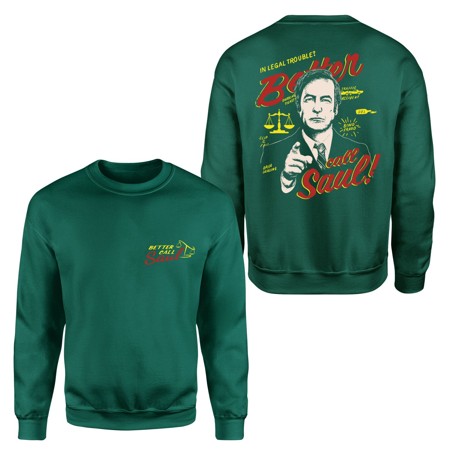 Call Saul Goodman | Better Call Saul Sweatshirt XL - Nefti Yeşili