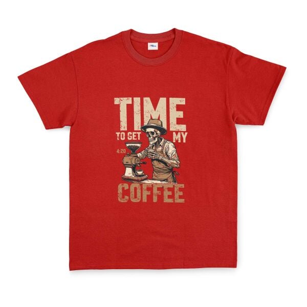 Time to Get My Coffee Tişört M - Kırmızı
