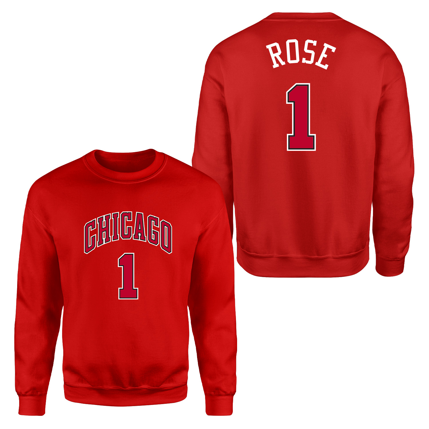 Derrick Rose Chicago THRBCK 1 Forma Sweatshirt XL - Kırmızı