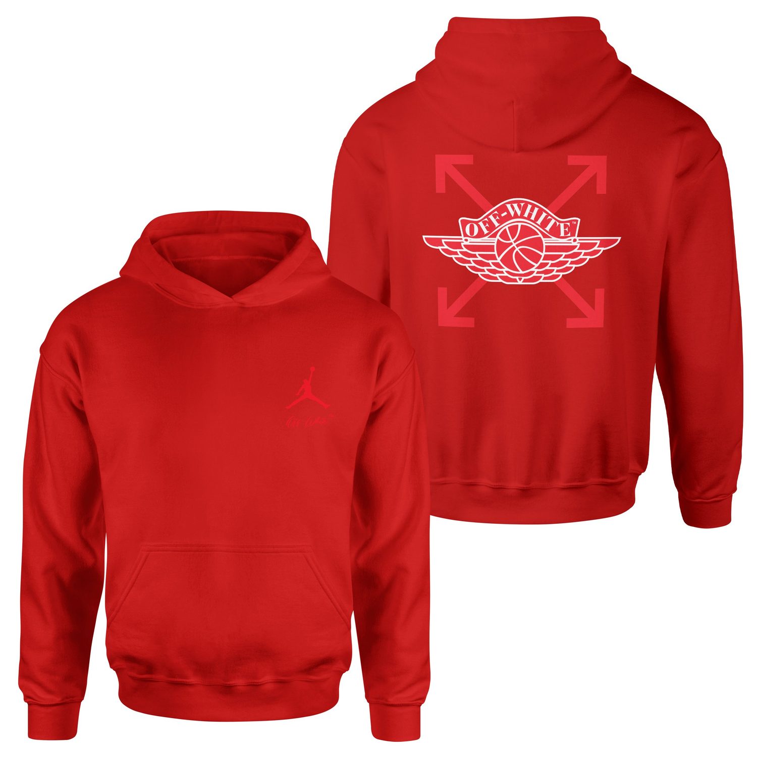 Air Jordan OFF Hoodie M - Kırmızı