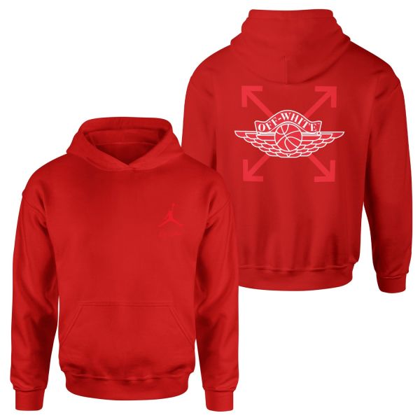 Air Jordan OFF Hoodie M - Kırmızı