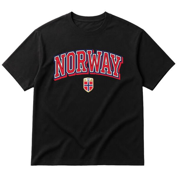 Norveç 2026 Varsity Oversize Tişört M - Siyah