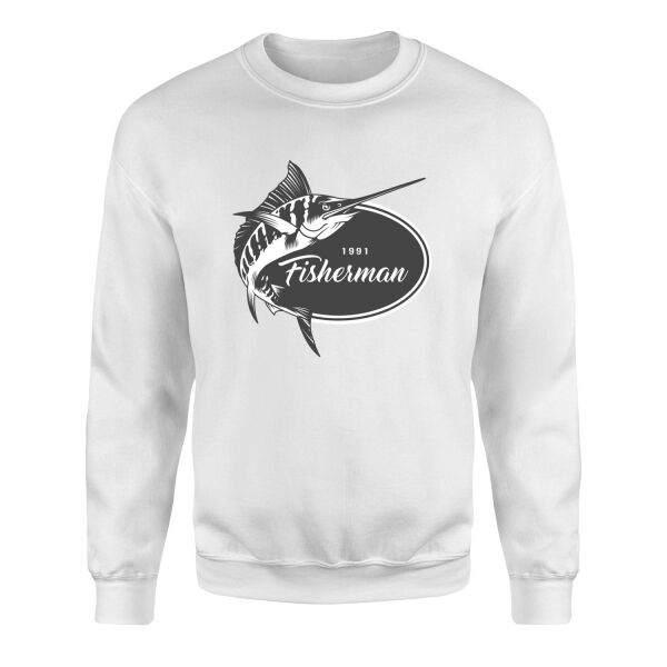 Fisherman 1991 Sweatshirt M - Beyaz