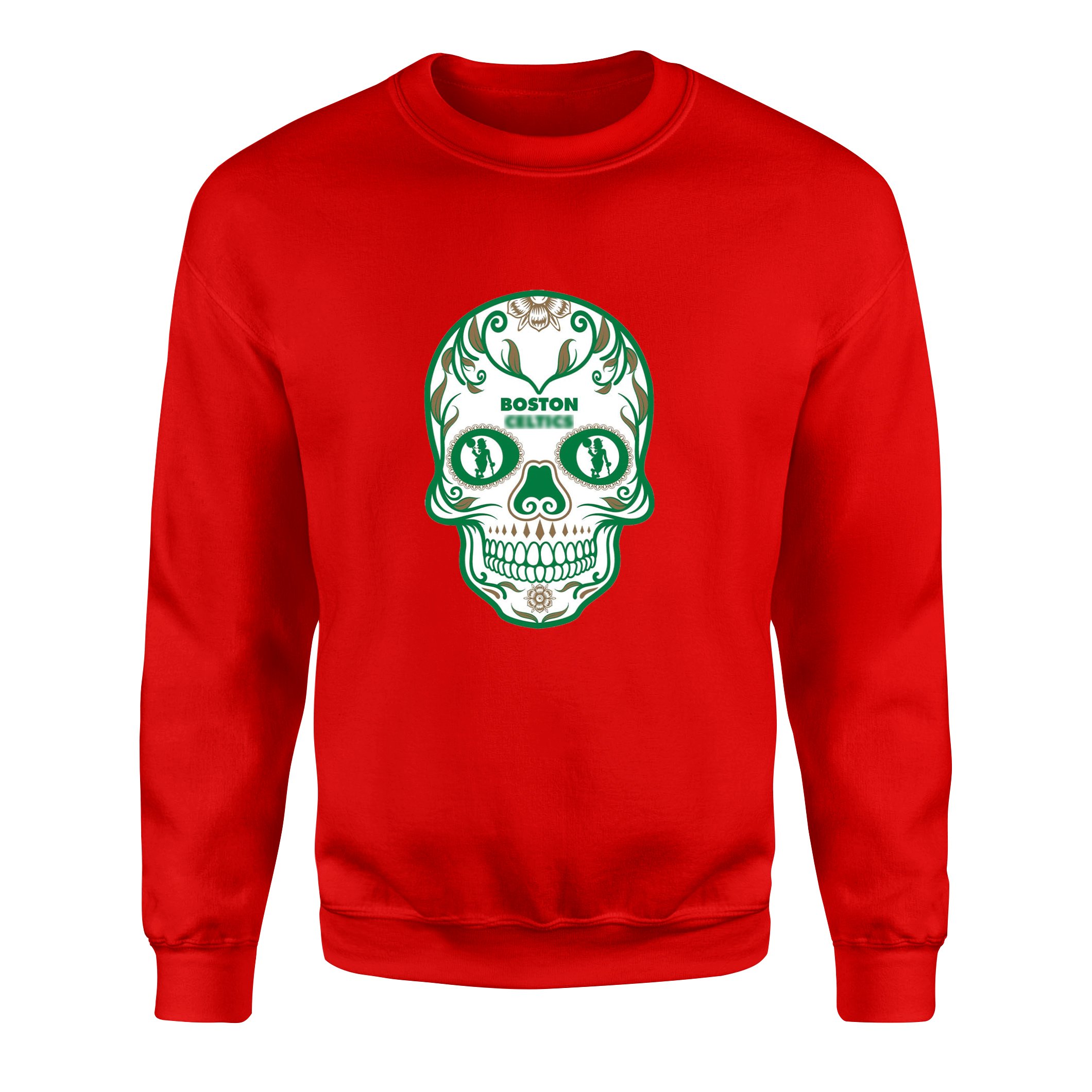 Boston Skull Sweatshirt M - Kırmızı