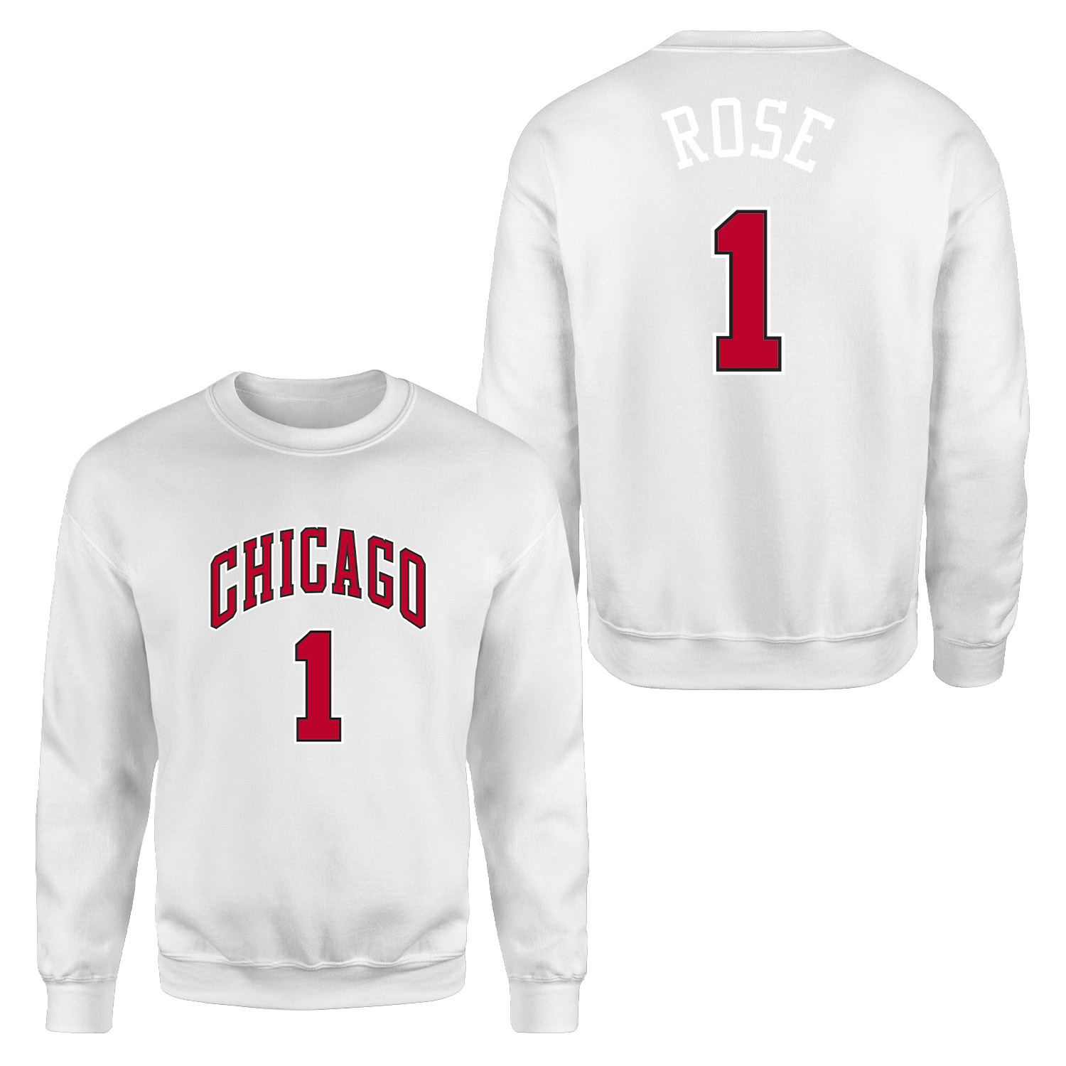 Derrick Rose Chicago THRBCK 1 Forma Sweatshirt S - Beyaz