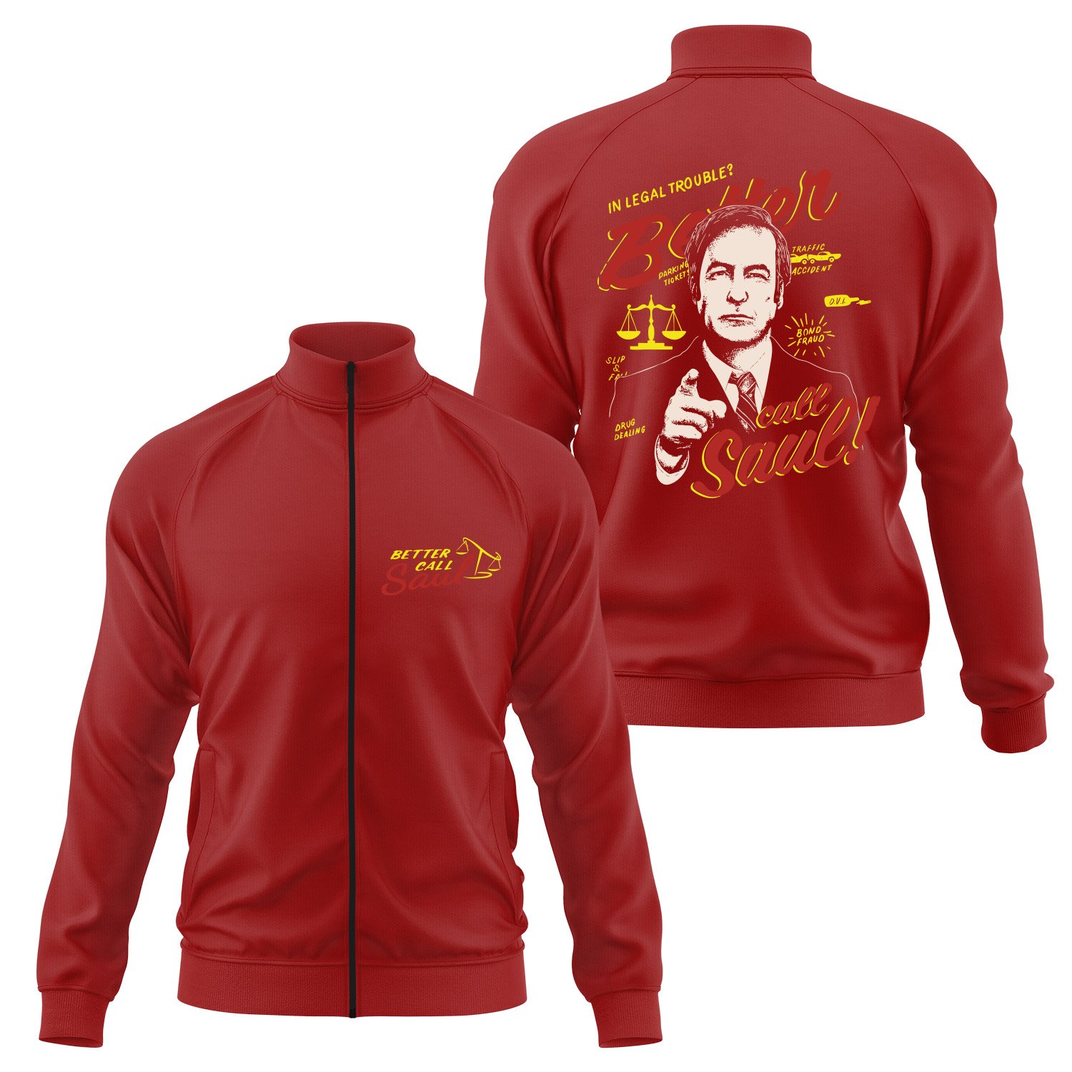 Call Saul Goodman | Better Call Saul Fermuarlı Sweatshirt XXL - Kırmızı