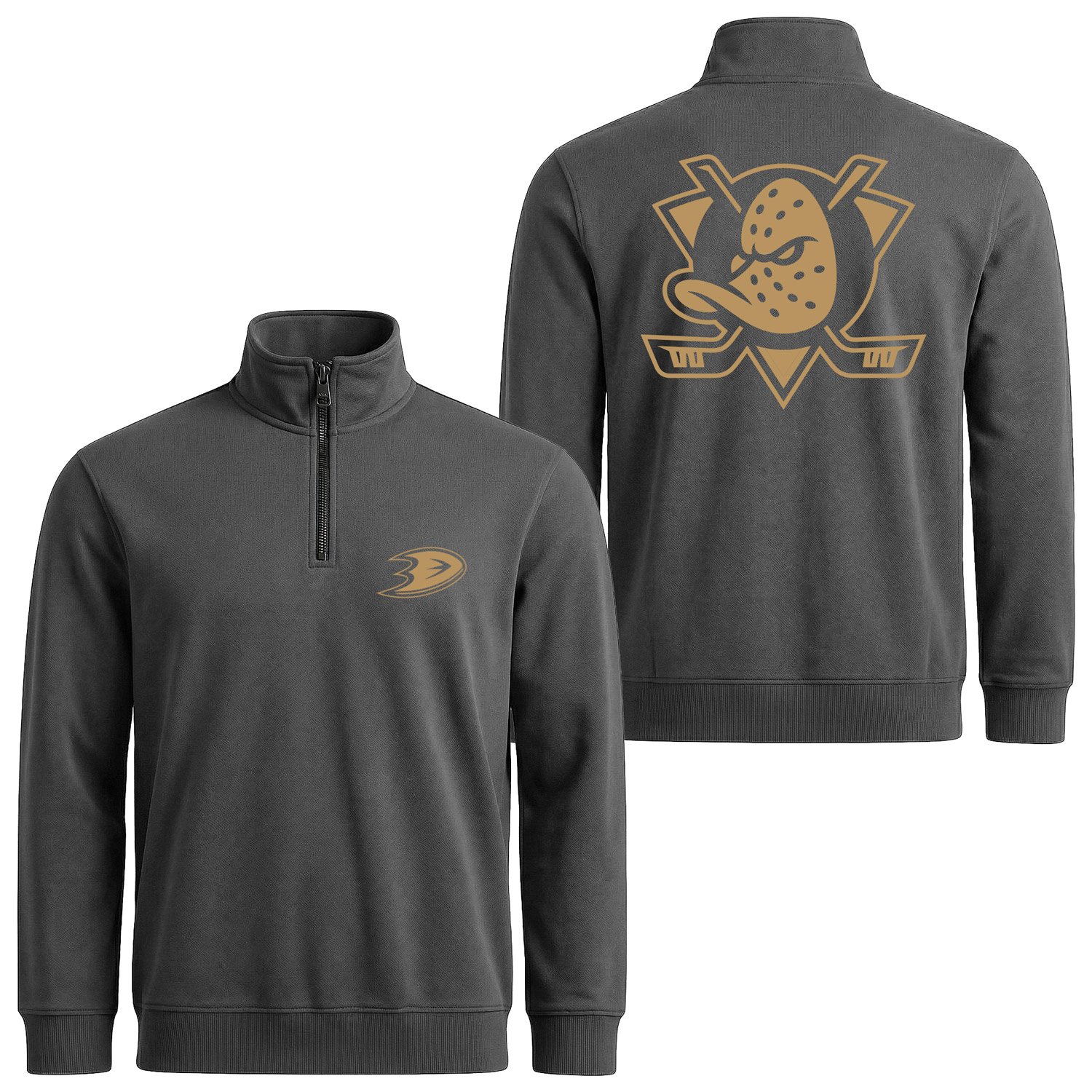 Anaheim Ducks SE Yarım Fermuarlı Sweatshirt M - Füme