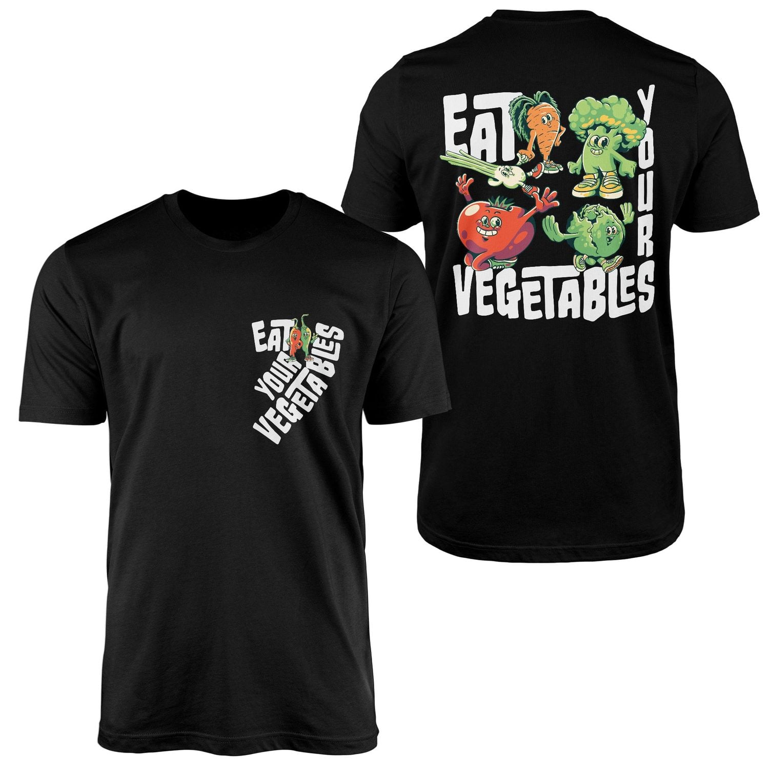 Eat Your Vegetables Tişört L - Siyah