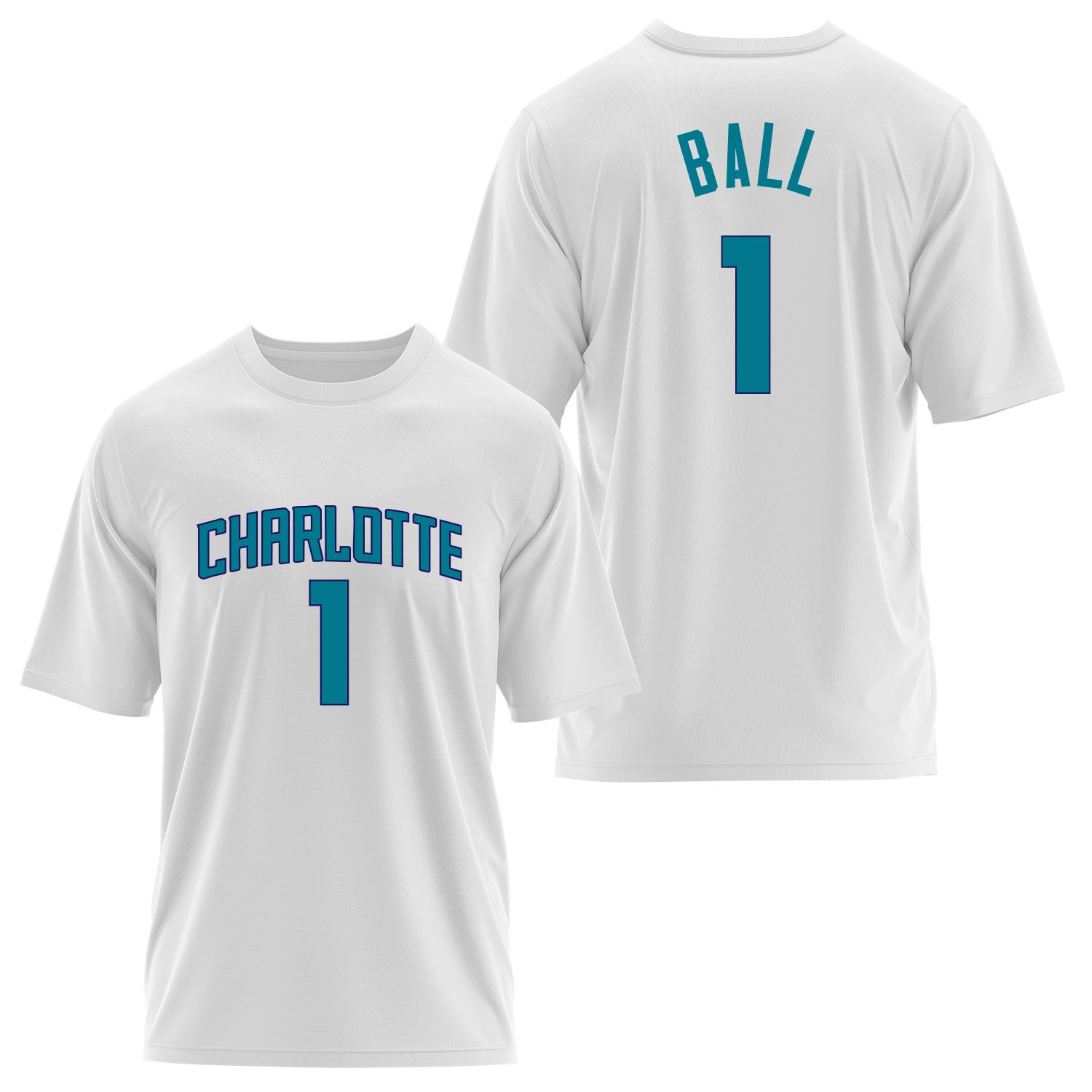 Lamelo Ball 1 Charlotte Forma Oversize Tişört S - Beyaz