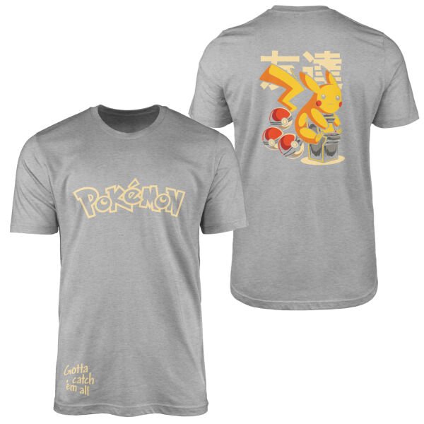 POKEMON Pikachu SE Tişört S - Gri