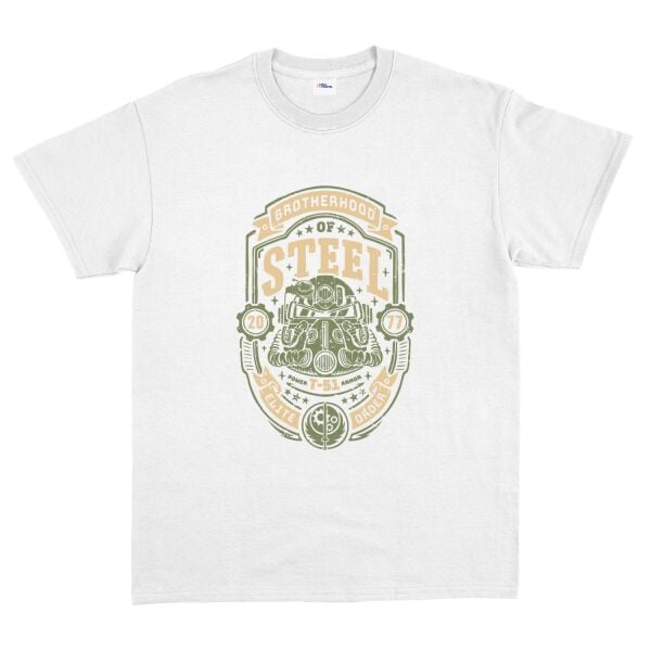 Brotherhood of Steel Grunge Tişört M - Beyaz | OUTLET