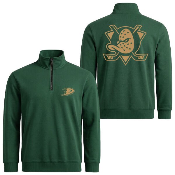 Anaheim Ducks SE Yarım Fermuarlı Sweatshirt S - Nefti Yeşili