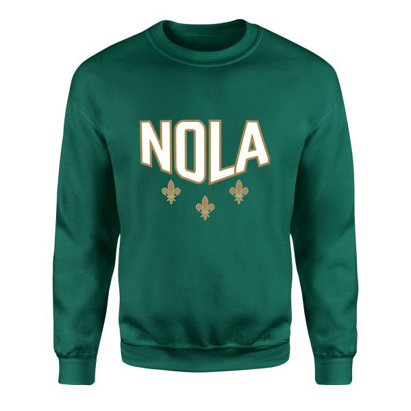 Fleur-de-lis New Orleans Sweatshirt S - Nefti Yeşili