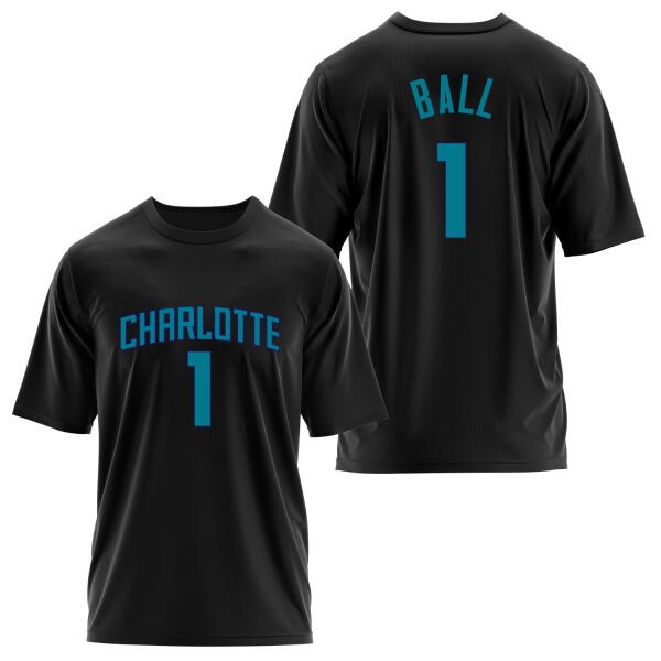 Lamelo Ball 1 Charlotte Forma Oversize Tişört M - Siyah