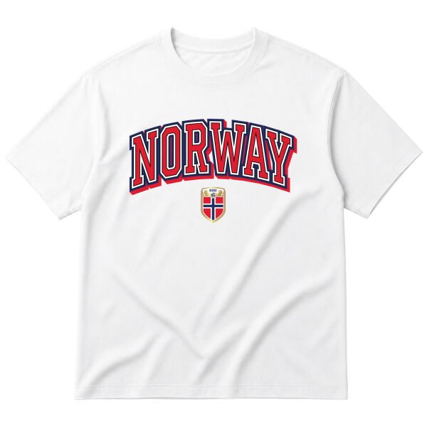 Norveç 2026 Varsity Oversize Tişört M - Beyaz