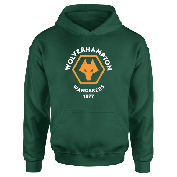 Wolverhampton Wanderers Shield Hoodie L - Nefti Yeşili