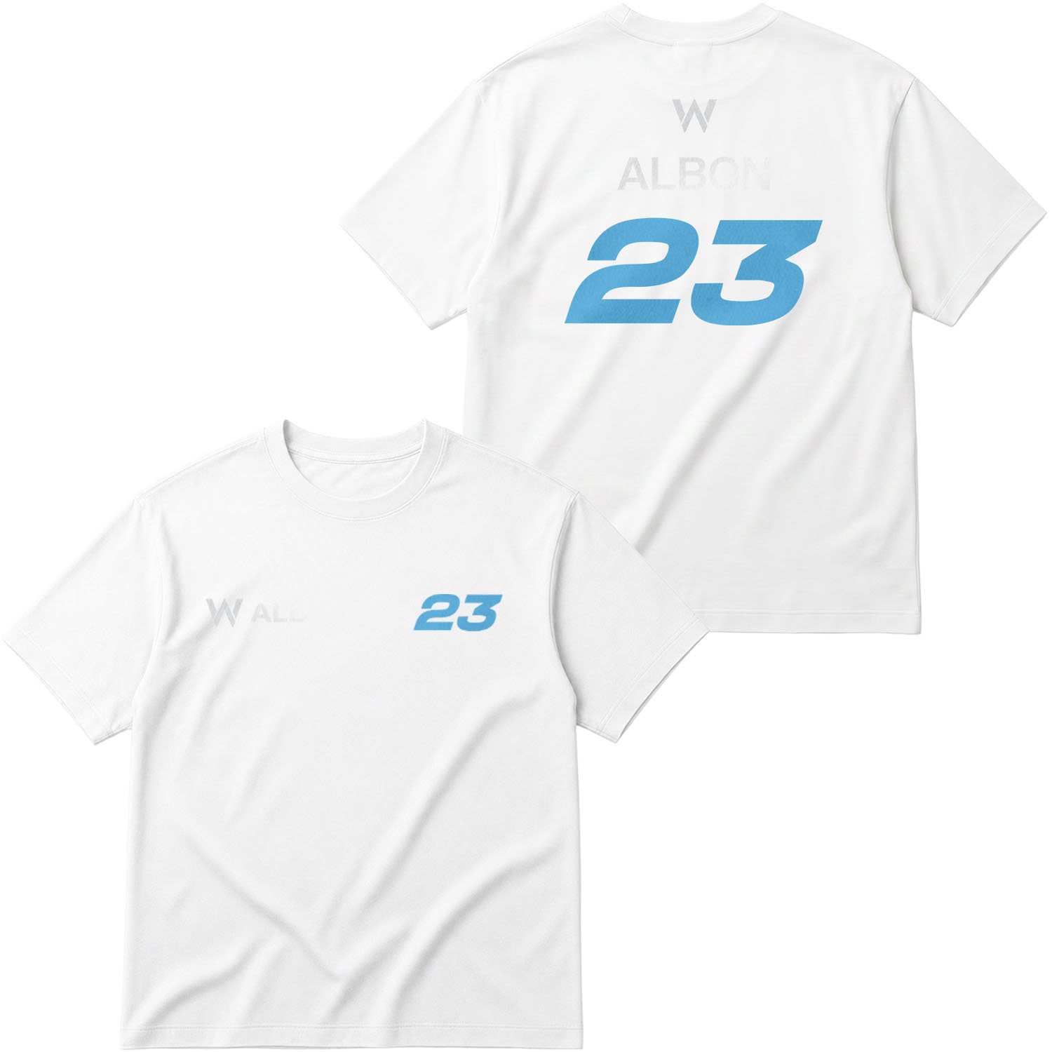 Alexander Albon 23 Driver Basic Oversize Tişört S - Beyaz
