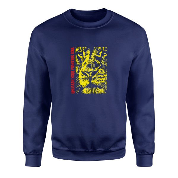 Unleash Your Fighting Soul | Lion II Sweatshirt XL - İndigo Mavisi