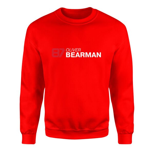 Oliver Bearman 87 Sweatshirt M - Kırmızı