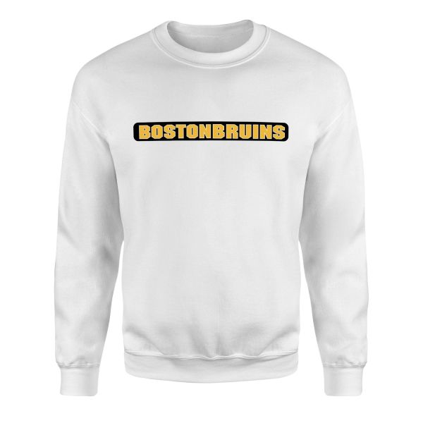 Boston Bruins Block Sweatshirt L - Beyaz