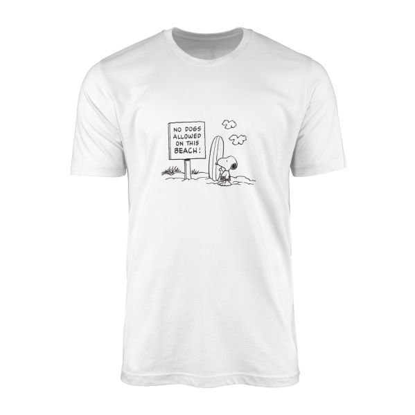 No Dogs Allowed | Snoopy Tişört M - Beyaz
