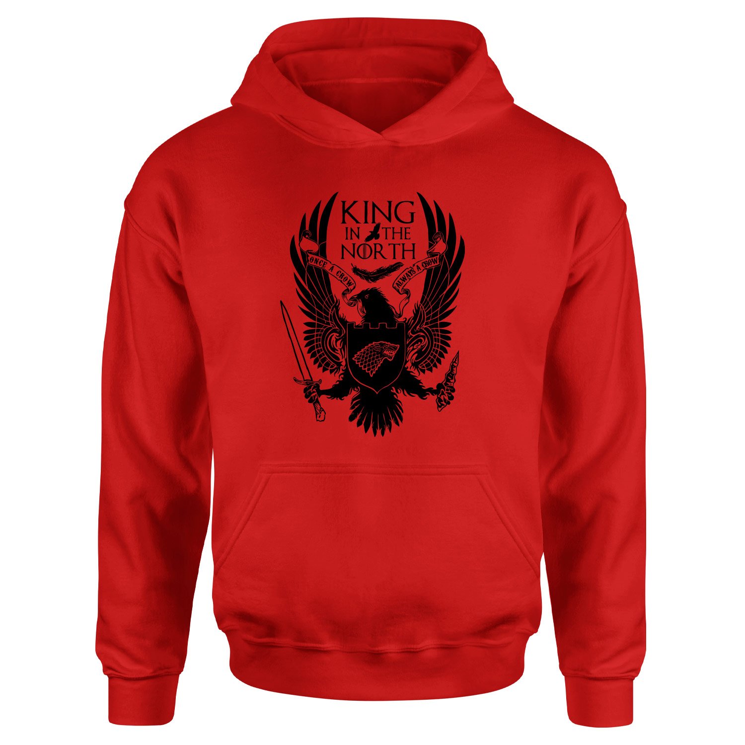 King in the North Hoodie XXL - Kırmızı