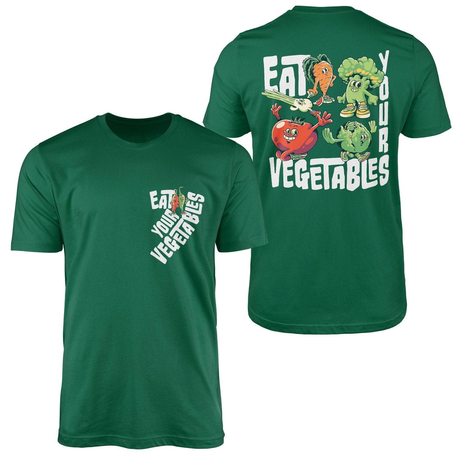 Eat Your Vegetables Tişört XL - Nefti Yeşili