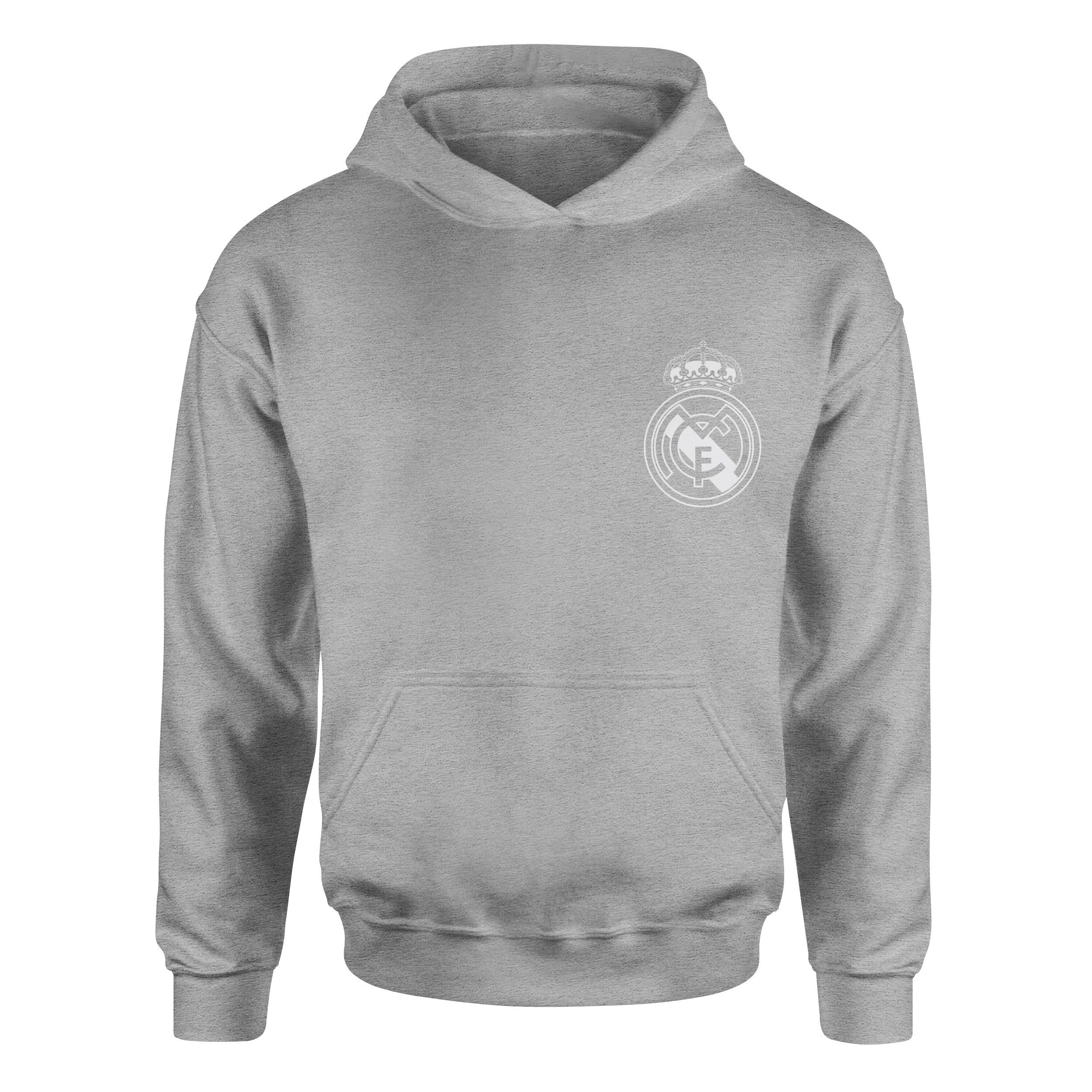 Real Madrid Badge Hoodie L - Gri
