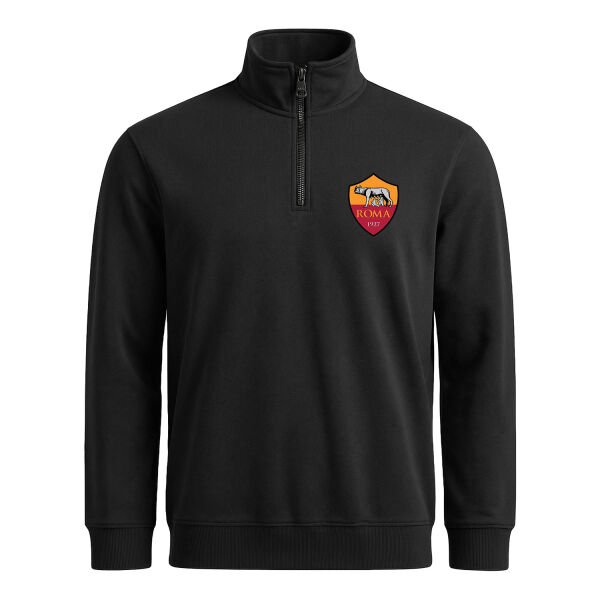 Roma Yarım Fermuarlı Sweatshirt XL - Siyah