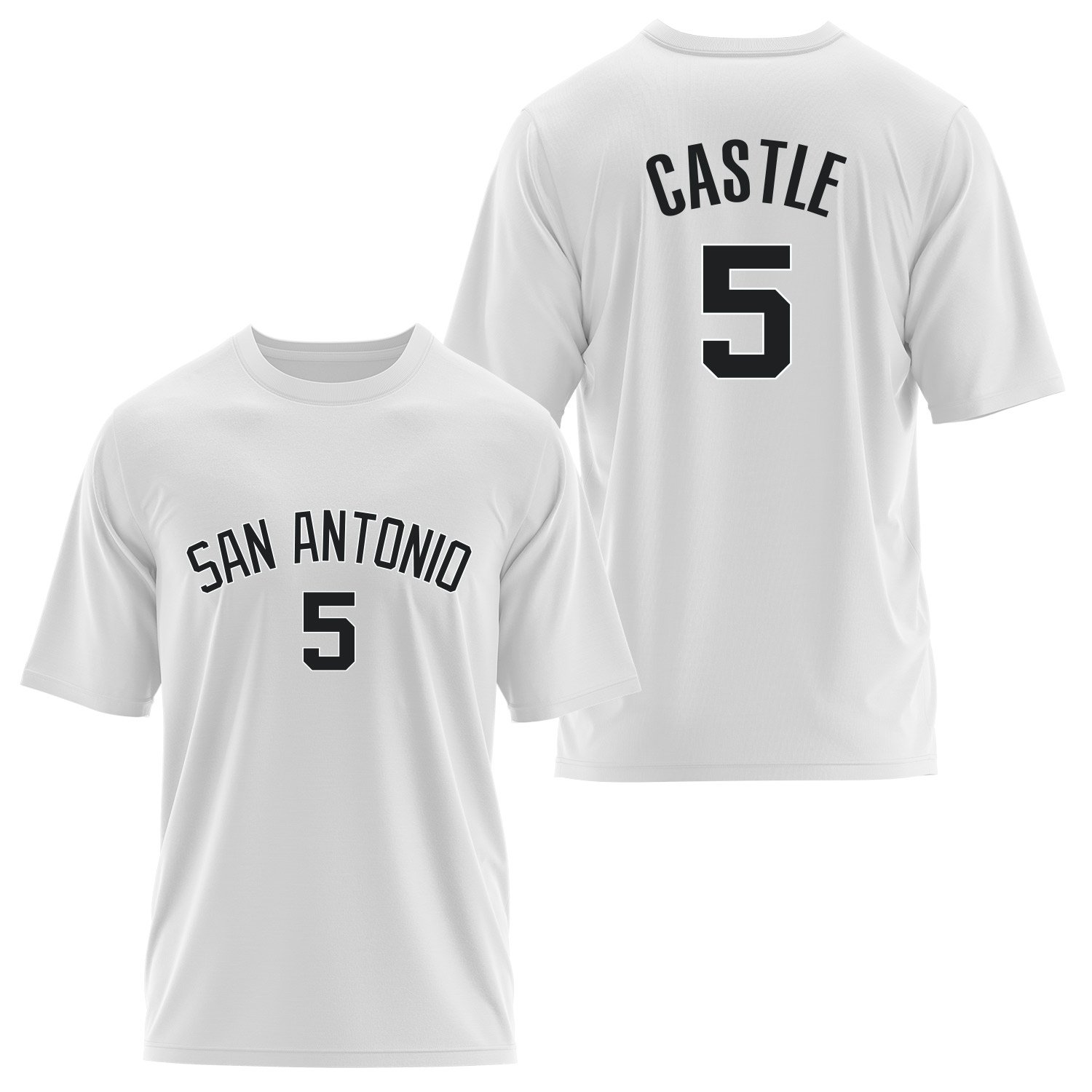 Stephon Castle San Antonio 5 Forma Oversize Tişört M - Beyaz