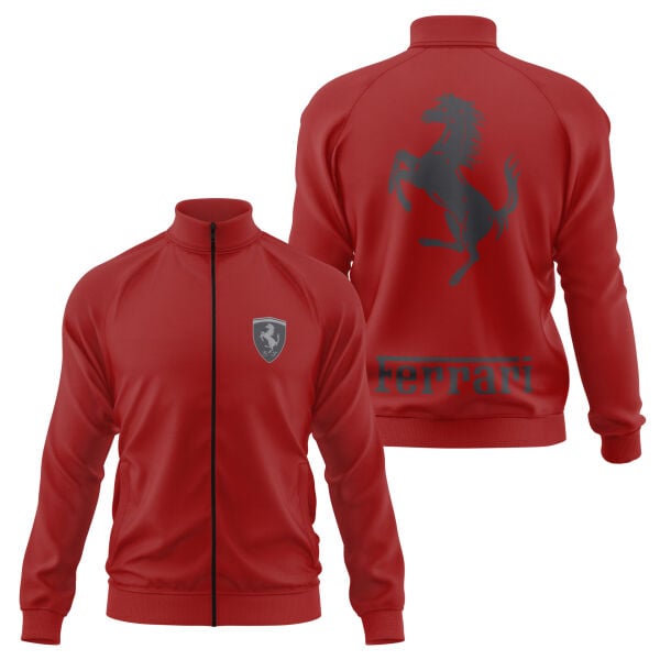Ferrari Muted Black Premium Fermuarlı Sweatshirt L - Kırmızı | OUTLET
