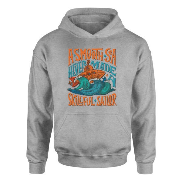 Smooth Sea Illustration Hoodie S - Gri