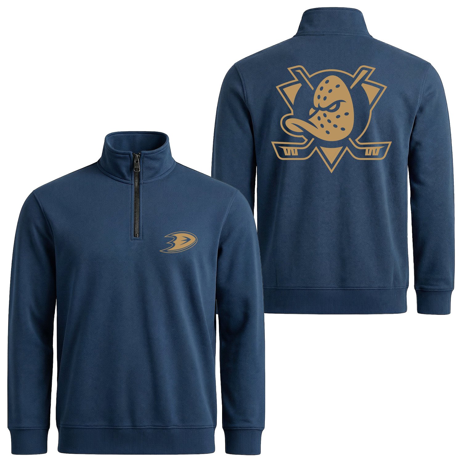Anaheim Ducks SE Yarım Fermuarlı Sweatshirt XXL - İndigo Mavisi