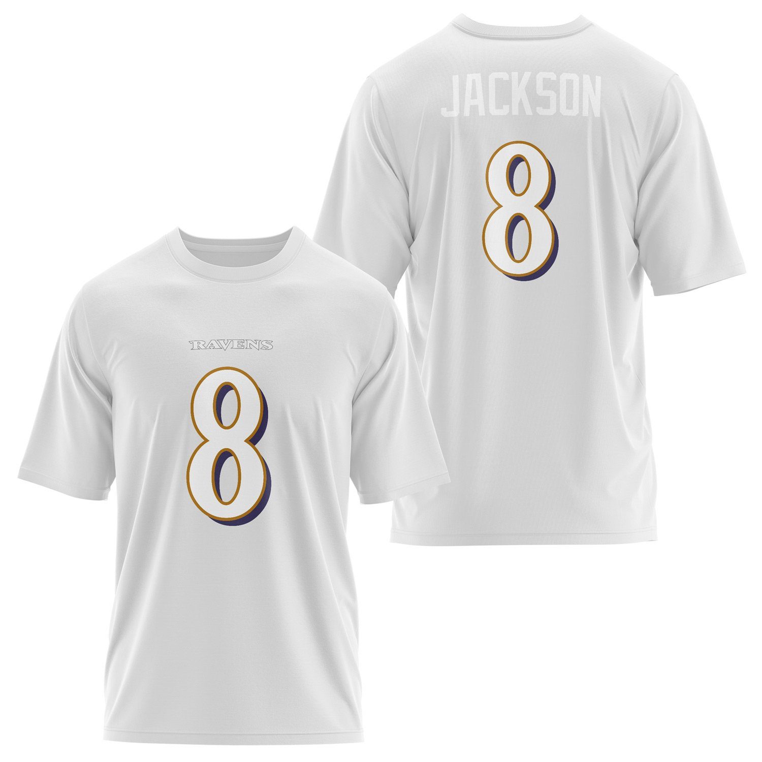 Lamar Jackson Baltimore Ravens Oversize Tişört XL - Beyaz