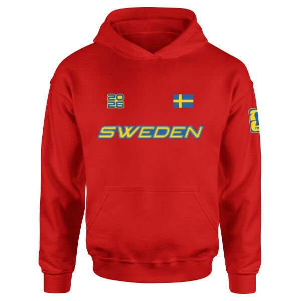 İsveç 2026 Hoodie L - Kırmızı