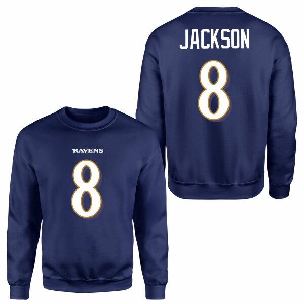Lamar Jackson Baltimore Ravens Sweatshirt L - Lacivert