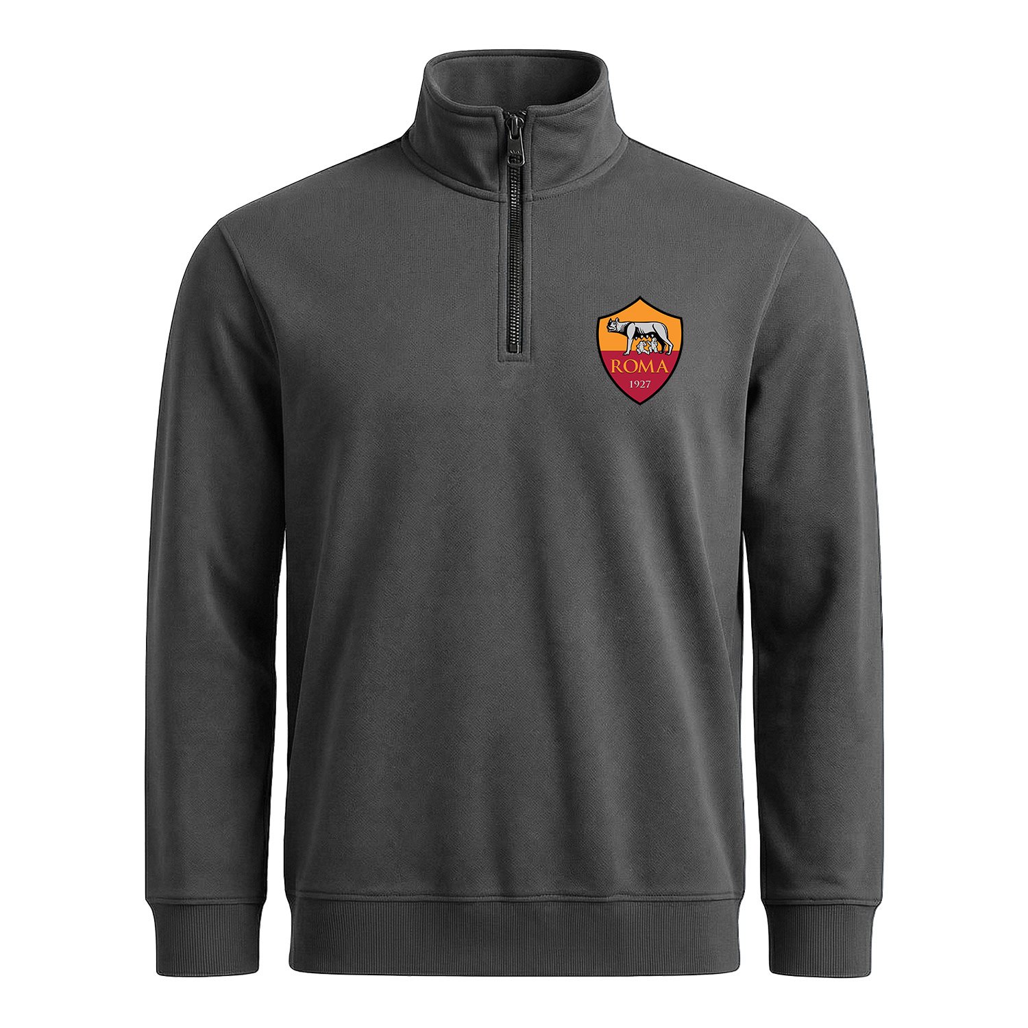 Roma Yarım Fermuarlı Sweatshirt M - Füme