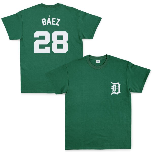 Javier Baez 28 Detroit Tigers Jersey Tişört XL - Nefti Yeşili