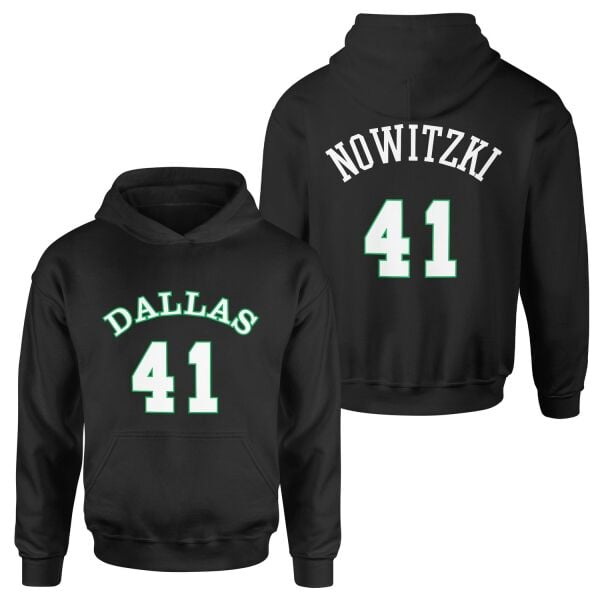 Dirk Nowitzki 41 Forma Hoodie S - Siyah